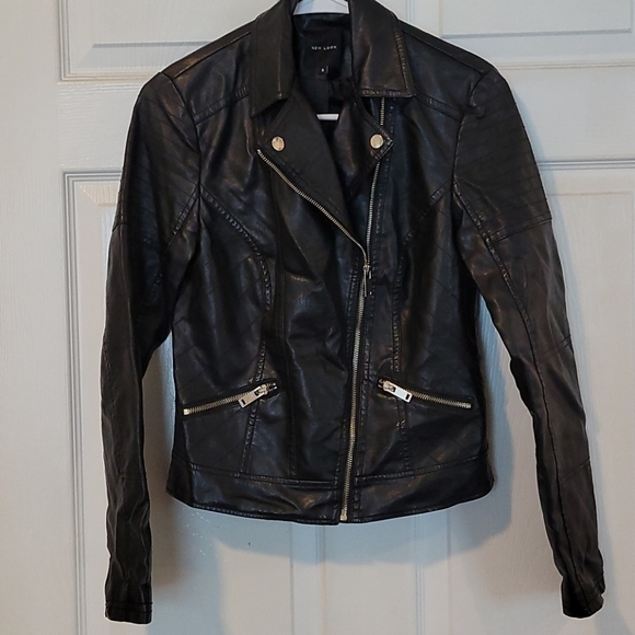 New Look Jackets & Blazers - Moto faux leather jacket, black, size 8, New Look